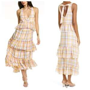 NEW Cinq à Sept Plaid Midi Dress